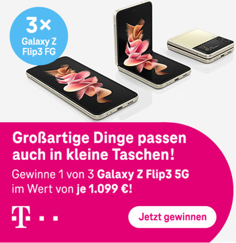 Telekom Gewinnspiel GALAXY Z FLIP3 5G